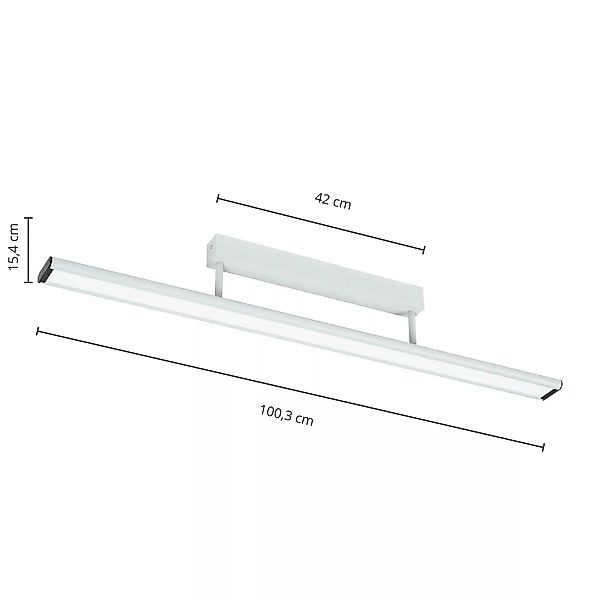 Prios Yuela LED-Deckenlampe, DALI, 100 cm, weiß günstig online kaufen