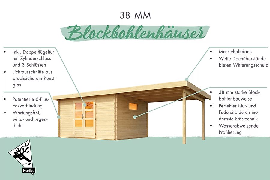 Karibu Gartenhaus "Felsenberg 3" günstig online kaufen