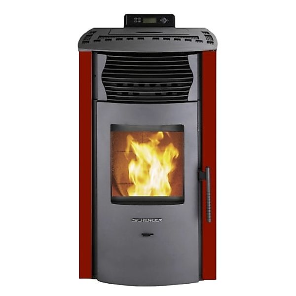 SCHENGER Pelletofen HP51 Rot 8,8kW A+ Vollautomatisch WIFI+ECO+TIMER günstig online kaufen