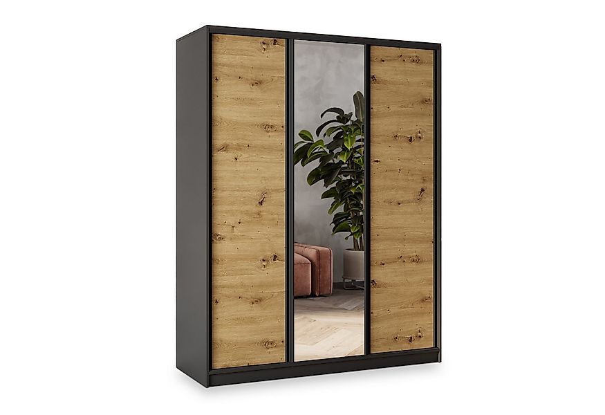 Masseno Schwebetürenschrank SORE Kleiderschrank mit Spiegel und Schubladen günstig online kaufen