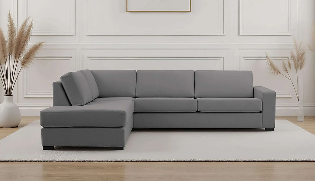Home affaire Ecksofa "Branwell" Breite 304 cm, Struktur fein, mit Wellenunt günstig online kaufen