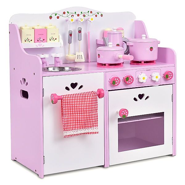 COSTWAY Spielküche Kinderküche, mit Schrank & günstig online kaufen