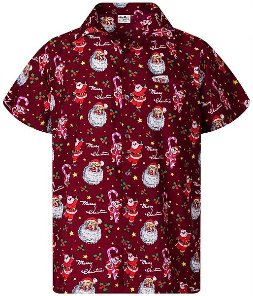 King Kameha Hawaiihemd Christmas Candycane Funky Hawaii-Hemd Kurzarm Front- günstig online kaufen