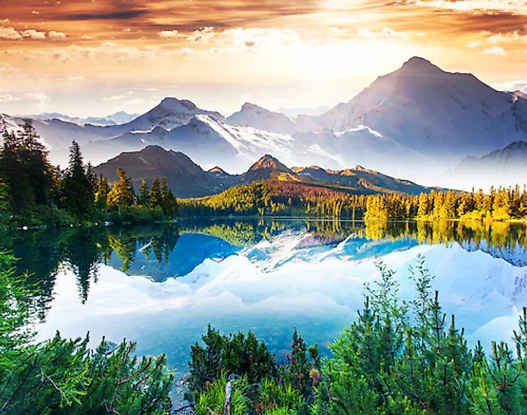Papermoon Fototapete »Mountain Lake« glatt günstig online kaufen