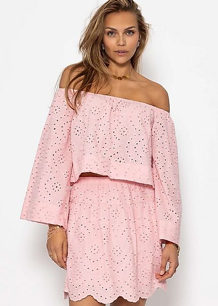 SASSYCLASSY A-Linien-Rock Rock mit Lochstickerei Damen Rock aus Lochspitze günstig online kaufen