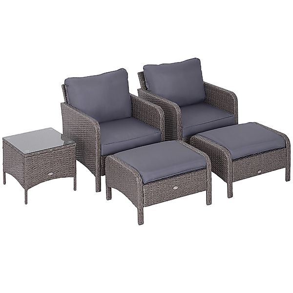 Outsunny Sitzgruppe Rattan Sofagarnitur als 5-teiliges günstig online kaufen