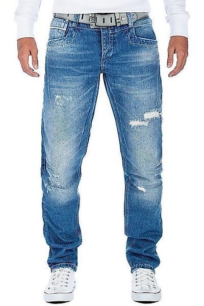 Cipo & Baxx Bikerjeans Herren Hose BA-CDB104 W38/L34 (1-tlg) Blau mit Destr günstig online kaufen