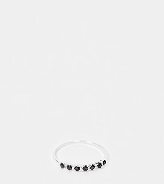Kingsley Ryan – Ring mit schwarzen Steinen aus Sterlingsilber günstig online kaufen