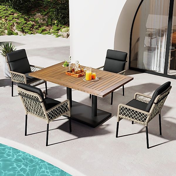 OKWISH Gartenlounge-Set Esstisch- und Stuhlset für günstig online kaufen
