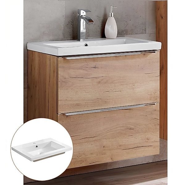 Lomadox Waschtisch TOSKANA-56, -Unterschrank 60cm mit Keramik-Waschbecken i günstig online kaufen