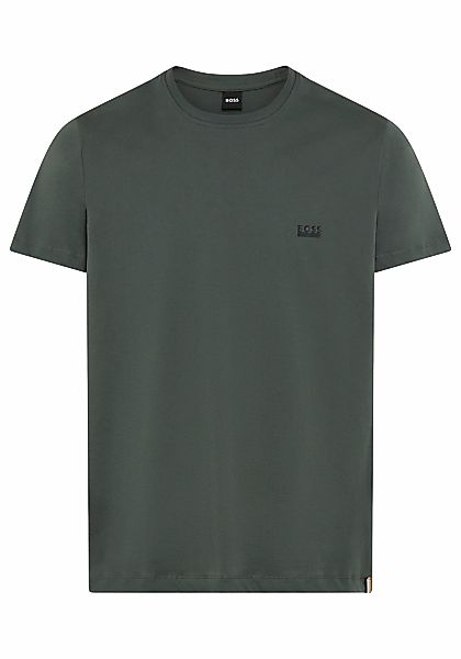 BOSS T-Shirt Rundhals, Jersey, kleines Logo, regular fit günstig online kaufen