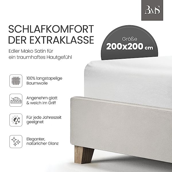 BETTWAESCHE-MIT-STIL Spannbettlaken Mako Satin Spannbettlaken, Matratzenhöh günstig online kaufen