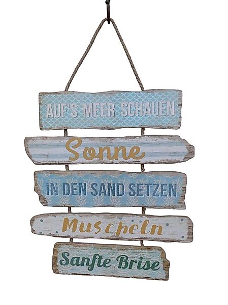 Deko-Impression Hängedekoration Schild Meer Sonne Strand günstig online kaufen