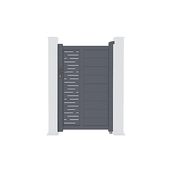 Casanoov Gartentür 1M Arlberg H 160Cm & 2 Alu Pfosten H 190Cm Grau günstig online kaufen