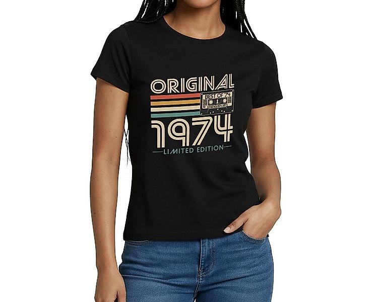 Spreadshirt T-Shirt Original 1974 Jahrgang Vintage Geburtstag Frauen T-Shir günstig online kaufen