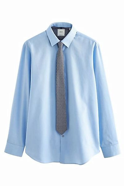 Next Langarmhemd Pflegeleichtes Hemd mit Krawatte im Set (2-tlg) günstig online kaufen