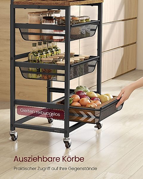 VASAGLE Beistellwagen, Servierwagen mit 4/5 Ebenen, günstig online kaufen