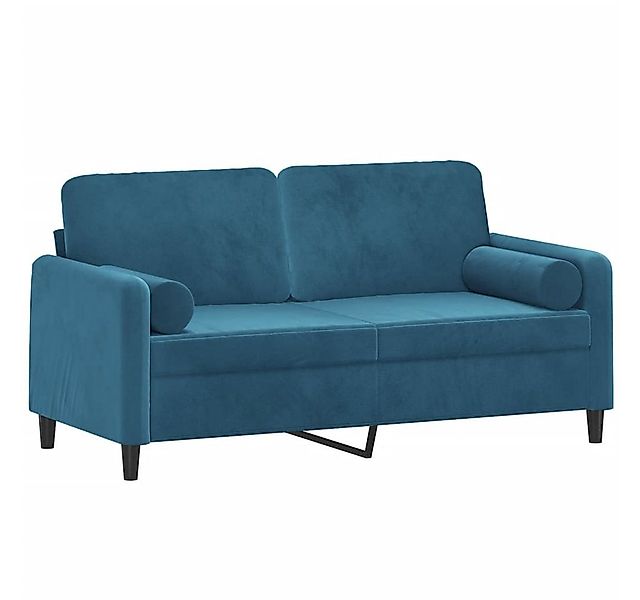 vidaXL Sofa 2-Sitzer-Sofa mit Zierkissen Blau 140 cm Samt günstig online kaufen