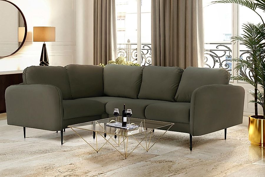 Leonique Ecksofa "Skidi L-Form", mit losen Rückenkissen und Keder oben auf günstig online kaufen