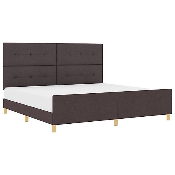 vidaXL Bett Bettgestell Dunkelbraun 200x200 cm aus Stoff (1-tlg) günstig online kaufen