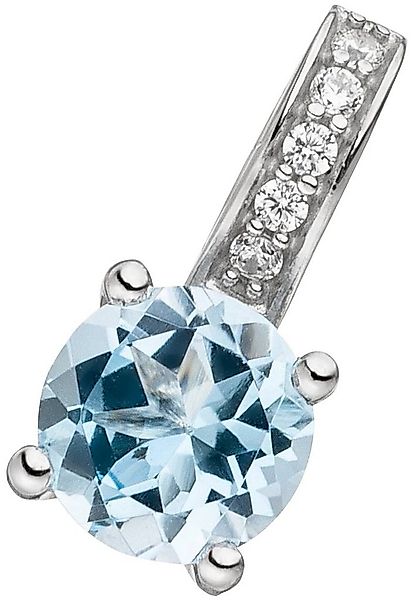 JOBO Kettenanhänger Anhänger mit Blautopas und Zirkonia, 925 Silber günstig online kaufen