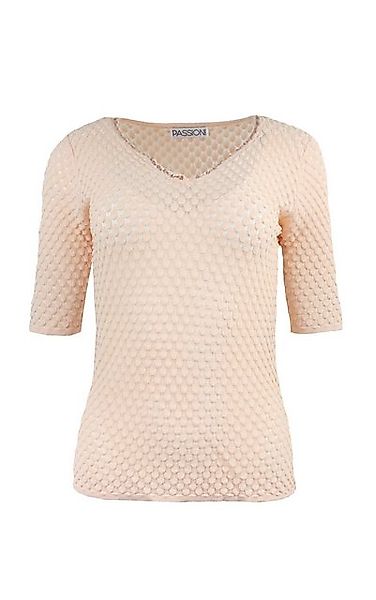 Passioni Sweater Sommerpullover aus Strukturstrick mit Perlendetail am Auss günstig online kaufen