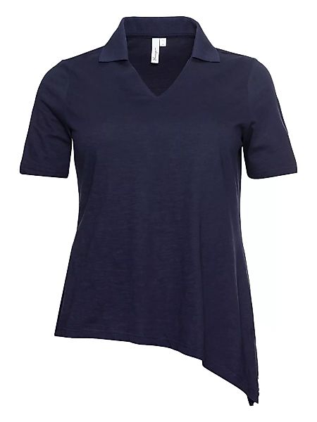 Sheego T-Shirt "Große Größen", mit Polokragen und asymmetrischem Saum günstig online kaufen