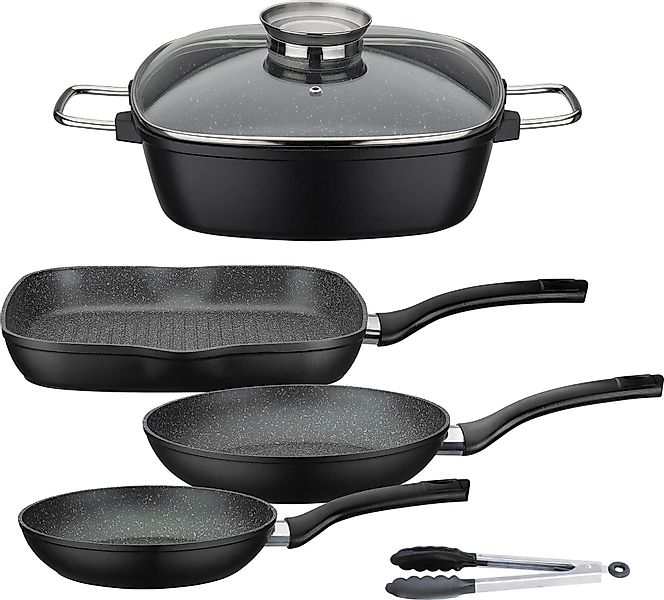 GSW Topf-Set »Gourmet Granit« Set, 1 x Bräter, 1x Grillpfanne 28x28 cm, je günstig online kaufen
