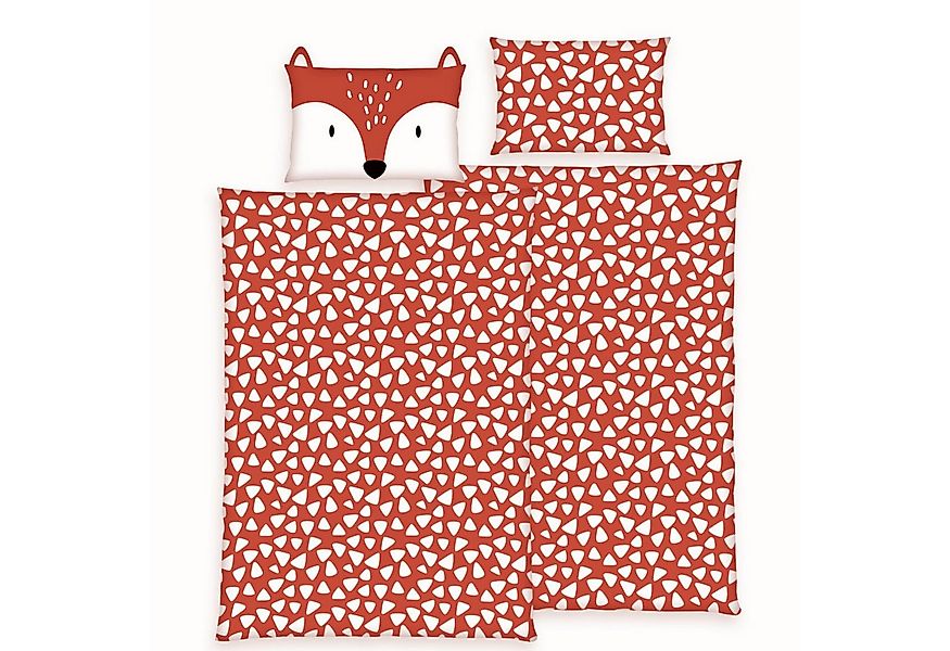 Familando Babybettwäsche Fuchs 100x135 40x60 cm aus 100% Baumwolle mit Reiß günstig online kaufen