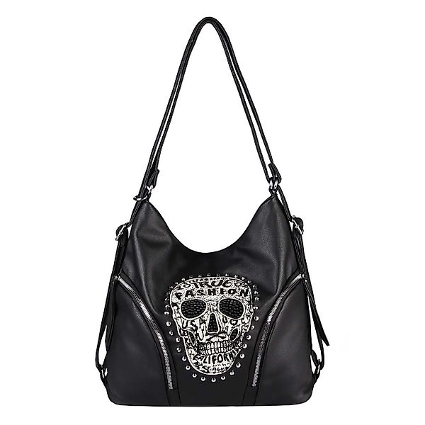 ITALYSHOP24 Rucksack Damen Totenkopf Shopper Tasche günstig online kaufen