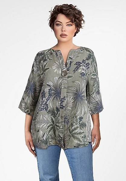 PEKIVESSA Tunika Bluse Leinen mit 3/4-Arm Blumenmuster günstig online kaufen
