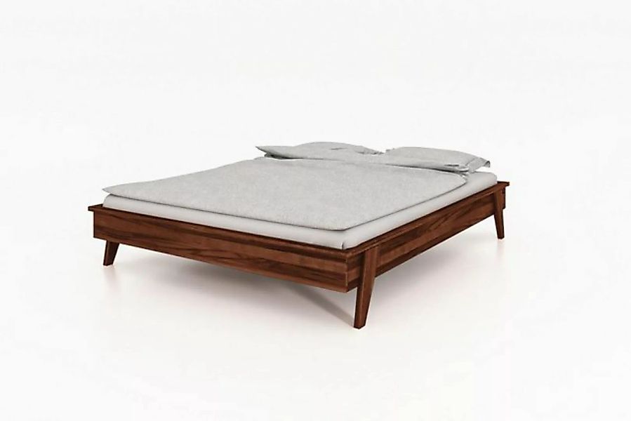 Natur24 Bett Jetro Bett aus Kernbuche massiv choco 180x200 cm ohne Kopfteil günstig online kaufen