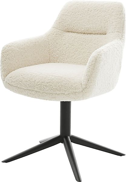 DELIFE Polsterstuhl Pejo-Flex, Fußkreuz Schwarz Teddystoff günstig online kaufen