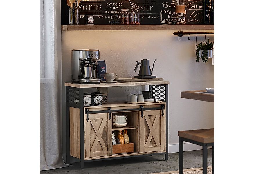 VASAGLE Sideboard Küchenschrank, Aufbewahrungsschrank, mit 2 Schiebetüren, günstig online kaufen