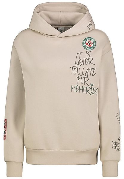 Eight2Nine Hoodie Handschriftliches Zitat & Blütenstickerei Design (1-tlg) günstig online kaufen