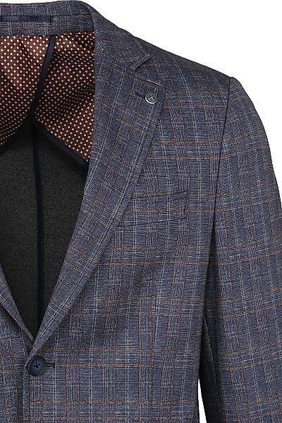 Suitable Anzug Jersey Dunkelblau Grau kariert - Größe 48 günstig online kaufen