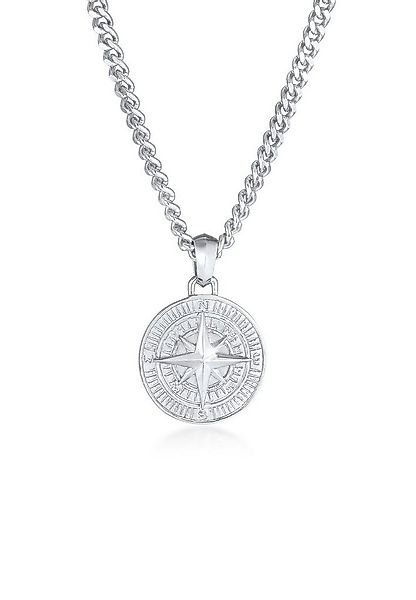 Kuzzoi Kette mit Anhänger Herren Panzerkette Kompass Maritim 925er Silber, günstig online kaufen