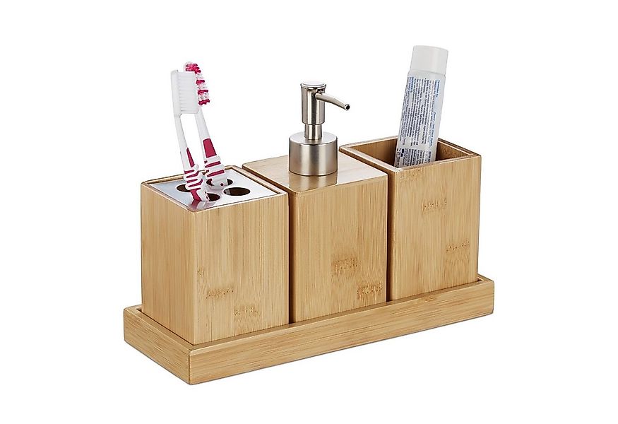 relaxdays Badezimmer-Set Badaccessoires Set günstig online kaufen