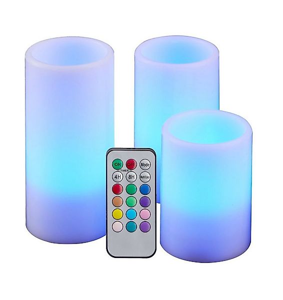 Spetebo LED-Kerze LED Echtwachskerzen Set mit Fernbedienung - 3er Se (Set, günstig online kaufen