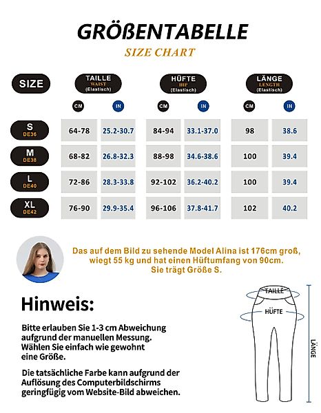 Jepo Leggings Elastische Damenhose Skinny slim günstig online kaufen