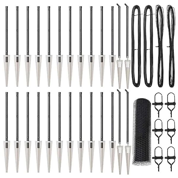 vidaXL Zaunpfosten Grau 50 x 1 m 13 mm Maschendraht Stahl und PVC 3353271 günstig online kaufen