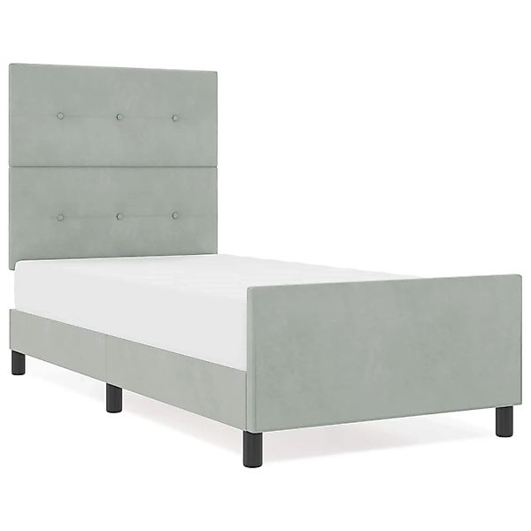vidaXL Boxspringbett mit Kopfteil Hellgrau 90 x 190 cm Samt 3344909 günstig online kaufen
