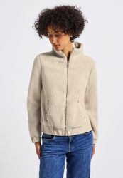 STREET ONE Fellimitatjacke aus elastischem Materialmix günstig online kaufen
