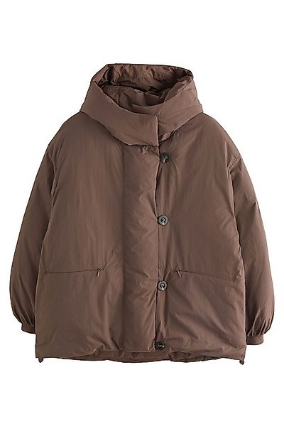 Next Steppjacke Steppmantel mit Kapuze und Ballonsaum (1-St) günstig online kaufen