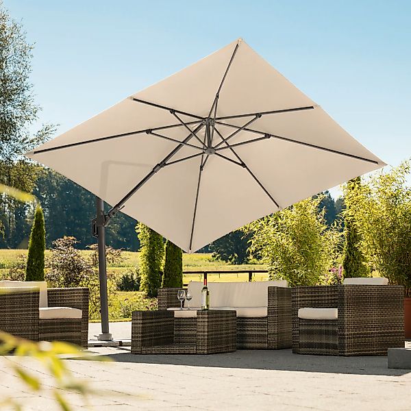 Schneider Schirme Ampelschirm "Rhodos Twist" natur, quadratisch, ohne Wegep günstig online kaufen