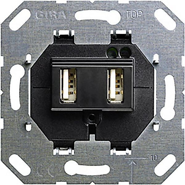 Gira USB Spannungsversorgung 235900 2-fach Typ A Schwarz günstig online kaufen