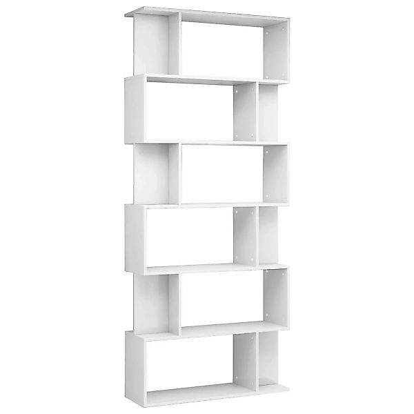 vidaXL Bücherregal/Raumteiler Hochglanz-Weiß 80x24x192 cm günstig online kaufen
