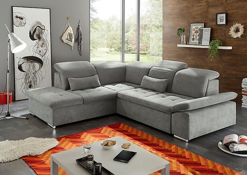 ED EXCITING DESIGN Ecksofa Wayne, mit Schlaffunktion & Bettkasten, 2x Niere günstig online kaufen