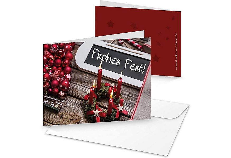 Logbuch-Verlag Dekofigur 10 Weihnachtskarten DIN A6 Querformat mit Kuvert günstig online kaufen
