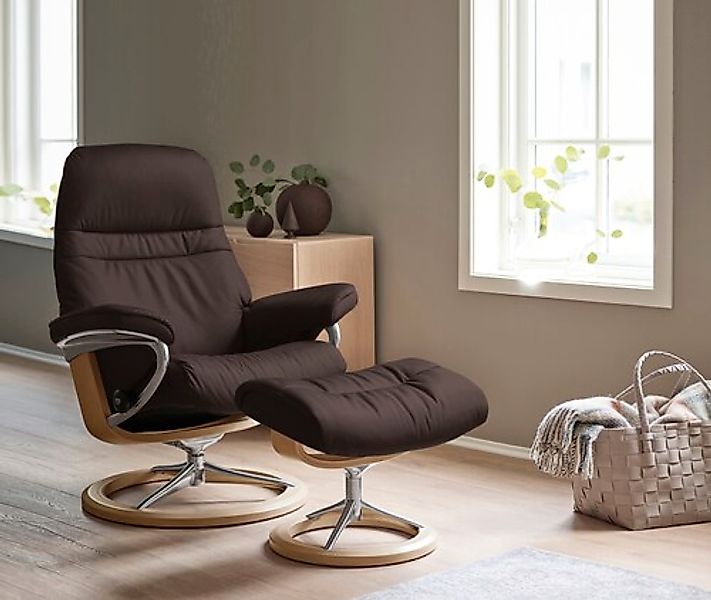 Stressless® Relaxsessel »Sunrise« Relaxsessel mit Hocker, mit Signature Bas günstig online kaufen